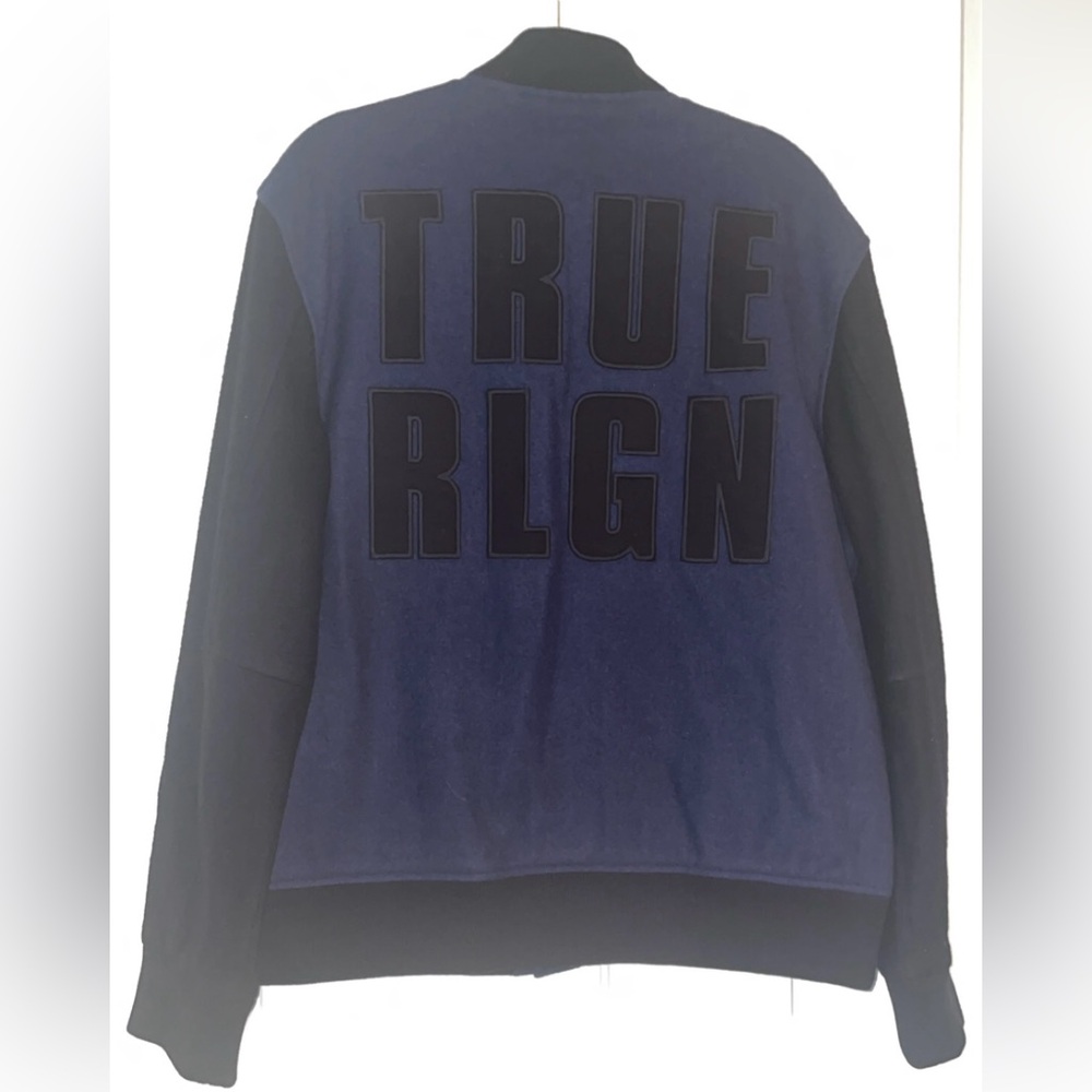 True Religion Navy and Black Lettered Jacket